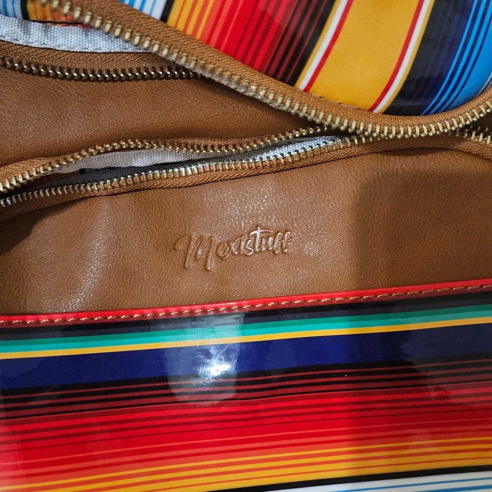 Mexistuff Brown Serape Stripe Convertible Diaper Bag Backpack Crossbody Set